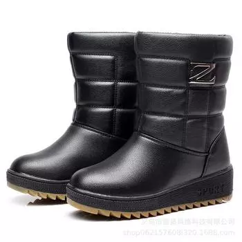 Женские кожаные зимние меховые утепленные водонепроницаемые удобные теплые легкие непродуваемые короткие зимние ботинки с противоскользящей подошвой для пеших прогулок 36