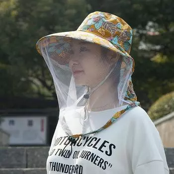 Женские козырьки от солнца, кепки, защита, напечатанный узор, дышащий, регулируемый, солнцезащитный козырек, несколько стилей, защита от насекомых и комаров, 6 стилей