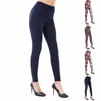 Женские красные клетчатые принты, эластичные леггинсы для йоги, фитнес-бег, спортивные брюки для активного отдыха XS чёрный