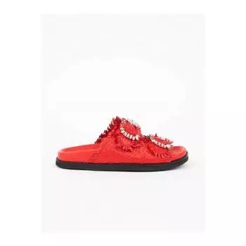 Женские красные кожаные тапочки Bella, новые летние удобные дышащие повседневные качественные стильные легкие сандалии