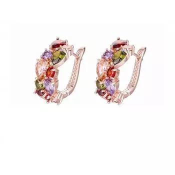 Женские красочные серьги-клипсы с кристаллами, прочные и полезные One Size золотой