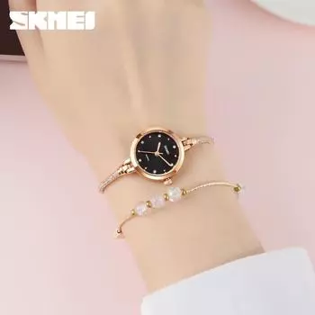 Женские креативные часы-браслет 1805 года, маленькие круглые часы с бриллиантами, женские студенческие водонепроницаемые универсальные кварцевые часы красный