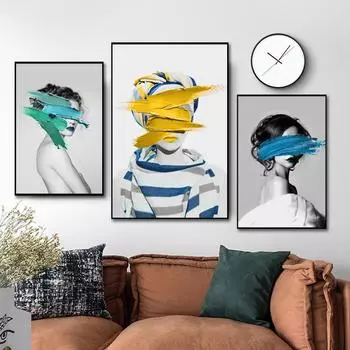 Женские креативные граффити и постеры с масляной живописью, настенные постеры для гостиной, поп-арт, украшение для дома 21cm30cm NoFrame