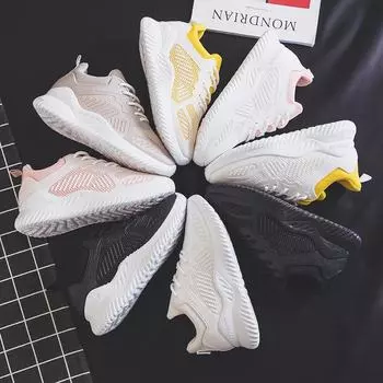 «Женские кроссовки 2020 года, белые, дышащие, универсальные, повседневные — Trendy Ins Student Running Shoes» 39 чёрный