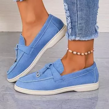 Женские кроссовки 2024 года, новые лоферы на плоской подошве, женские брендовые повседневные кроссовки на плоской подошве на весну и осень, модная повседневная обувь больших размеров для женщин 36 синий