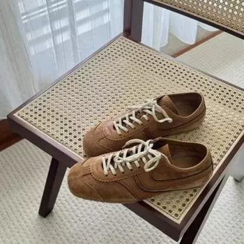 Женские кроссовки 2024 года, новые, натуральная кожа, женские кроссовки Moral Training, повседневные весенние туфли на плоской подошве для женщин 36 коричневый