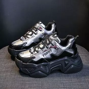 Женские кроссовки 2024 года, женские повседневные прогулочные туфли на платформе, женские модные серые новые зимние теплые кроссовки из вулканизированного меха 35 чёрный