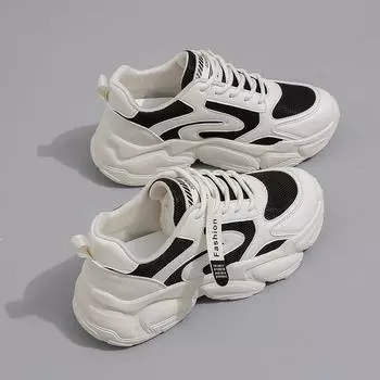 Женские кроссовки 2024 весна осень мода платформа танкетка дышащая сетка увеличенная женская беговая спортивная обувь Zapatos De Mujer 35 бежевый