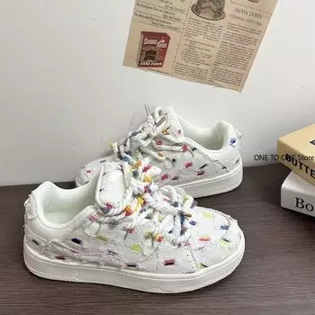 Женские кроссовки 2024 Женская обувь Теннисная женская обувь Новые розы Холст Повседневные кроссовки Fretwork Solid Rubber Leisure Fabr 35