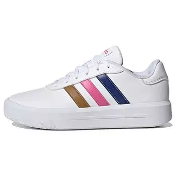 Женские кроссовки adidas Court Platform, белые, фиолетовые, розовые, коричневые, обувь, белый матовый, фиолетовый, металлик, студенческий, темно-синий HP9429 36