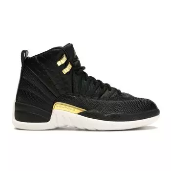 Женские кроссовки Air Jordan 12 Retro Reptile черный металлик-золото-белый AO6068-007