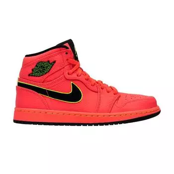 Женские кроссовки Air Jordan 1 High Premium Hot Punch Red Black-Volt AQ9131-600