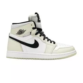 Женские кроссовки Air Jordan 1 High Zoom Comfort Light Bone кремового цвета с морским стеклом черного цвета CT0979-002 35.5