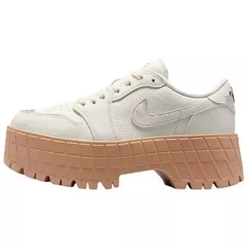 Женские кроссовки Air Jordan 1 Low Brooklyn Light Madder Root Кремово-белые Металлик-серебристый HF3184-101 36