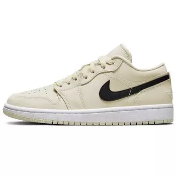 Женские кроссовки Air Jordan 1 Low Coconut Milk кремово-черные белые DC0774-121 35.5
