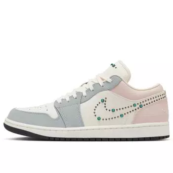 Женские кроссовки Air Jordan 1 Low с инкрустированным драгоценными камнями логотипом Swoosh, кремовые IH7319-001 40