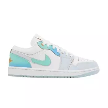 Женские кроссовки Air Jordan 1 Low SE Emerald Rise сине-белые футбольно-серые FN8899-131 36.5