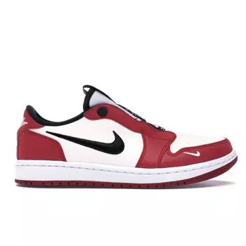 Женские кроссовки Air Jordan 1 Low Slip Chicago красные, красные, черно-белые, BQ8462-601