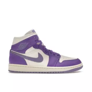 Женские кроссовки Air Jordan 1 Mid Action Grape Purple Sail Sky-J-Light-Purple BQ6472-504 36.5