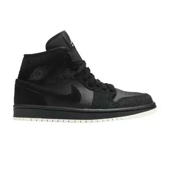Женские кроссовки Air Jordan 1 Mid Black Glitter белые BQ6472-001