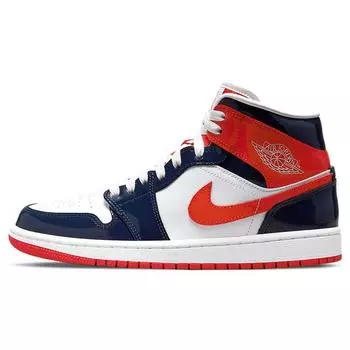 Женские кроссовки Air Jordan 1 Mid Champ Colors Blue Midnight-Navy University-Red DJ5984-400 35.5