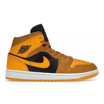 Женские кроссовки Air Jordan 1 Mid Chutney золотистые, черные, белые BQ6472-700 40.5