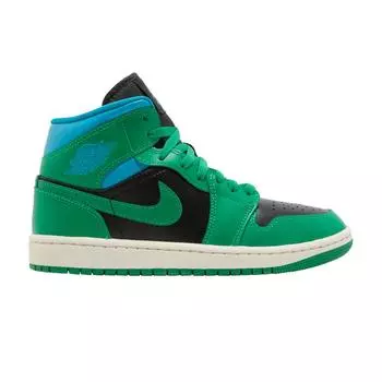 Женские кроссовки Air Jordan 1 Mid Lucky Green Aquatone черные BQ6472-033 38