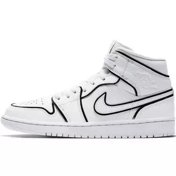 Женские кроссовки Air Jordan 1 Mid SE с переливающейся отделкой белые CK6587-100
