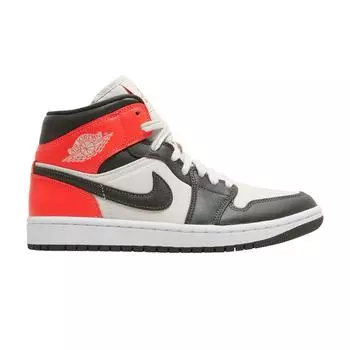 Женские кроссовки Air Jordan 1 Mid SE Newsprint коричневые светло-коричневые ярко-малиновые DQ6078-100 37.5