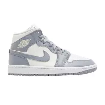 Женские кроссовки Air Jordan 1 Mid Stealth Grey Sail White BQ6472-115 36