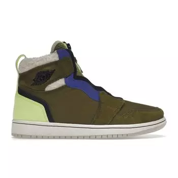 Женские кроссовки Air Jordan 1 Retro High Zip Utility Pack зеленый оливковый черный-пляж AV3723-300