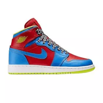 Женские кроссовки Air Jordan 1 Retro High GS Racing Pack Синий вызов-красный фото-синий-белый-cyber 705300-615