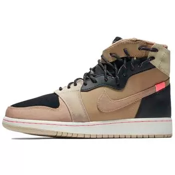 Женские кроссовки Air Jordan 1 Retro Rebel XX Utility Pack светло-коричневого парашютно-бежевого цвета с черным парусом BQ6481-200