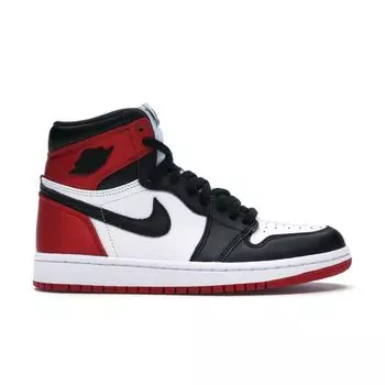 Женские кроссовки Air Jordan 1 Retro с высоким атласным черным носком красно-бело-красные CD0461-016