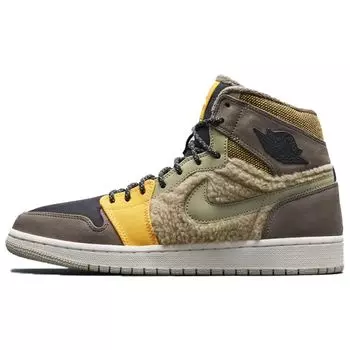 Женские кроссовки Air Jordan 1 Retro Utility Pack Brown Beach Black-Ridgerock-Natural-Olive AV3724-200
