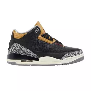 Женские кроссовки Air Jordan 3 Retro Black Gold огненно-красный металлик-золотой цементно-серый CK9246-067 35.5