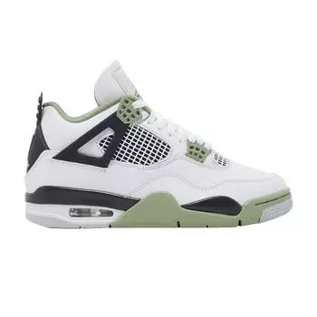 Женские кроссовки Air Jordan 4 Retro Seafoam белые темно-пепельные нейтрально-серые AQ9129-103 35.5