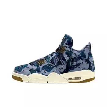 Женские кроссовки Air Jordan 4 Retro TEX Worn Blue Denim Парусина Резина Светло-коричневый Металлик-золотой IB6716-100 36