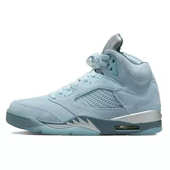 Женские кроссовки Air Jordan 5 Retro Blue Bird фото-синий футбольный-серый металлик-серебристый DD9336-400 35.5