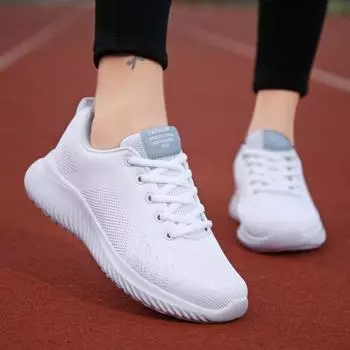 Женские кроссовки Athleisure, белые кроссовки Student Mesh с мягкой подошвой, корейская версия универсальных, легких, дышащих кроссовок 35