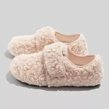 Женские кроссовки Beier Furry Bean Velcro: Зима 2024 года. Низкие туфли из бархата и хлопка 38 хаки