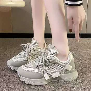 Женские кроссовки Белые плоские туфли для женщин кроссовки Новые повседневные кроссовки Zapatos Mujer Теннисные женские толстые кроссовки 35