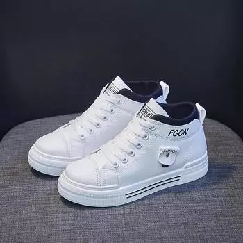 Женские кроссовки Белые туфли Ins Trend Student Sports Shoes Повседневные кроссовки 35 белый/зелёный