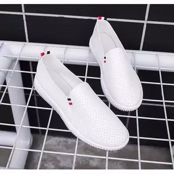 Женские кроссовки Белые туфли на плоской подошве Женские мокасины с вырезами Кожаные туфли-лодочки Туфли-лодочки на низком каблуке Повседневная обувь Эспадрильи Женская обувь 9