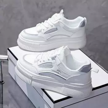 женские кроссовки белые туфли на толстой подошве женские дышащие студенческие туфли для серфинга туфли на платформе на толстой подошве 35