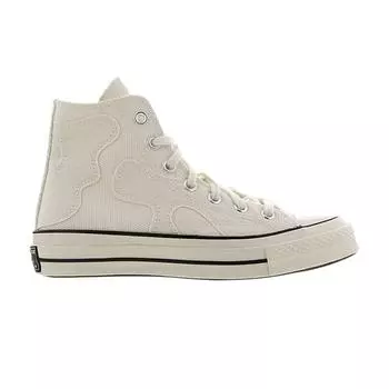 Женские кроссовки Converse Chuck 70 High Egret Earth Camo кремово-черные белые 571071C 35
