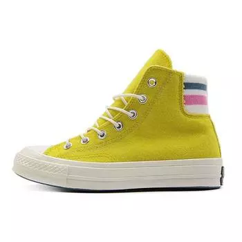 Женские кроссовки Converse Chuck 70 Retro Stripe High Bold Citron Желтый Розовый 163366C