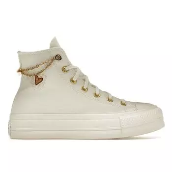 Женские кроссовки Converse Chuck Taylor All Star High Valentines Day 2023 Cream Egret Thriftshop-желтый A04453C 35