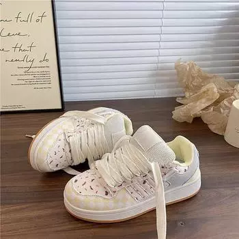 Женские кроссовки Cranberry: Трендовая универсальная повседневная мода осени 2024 года для студентов 40 покинуть белый