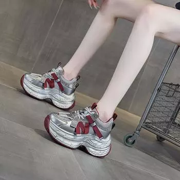 Женские кроссовки Dad Sneakers 2025 года на толстой подошве — легкая, универсальная модная обувь, увеличивающая рост 40